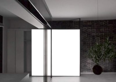 Sliding panel light over the wardrobe in a private apartment