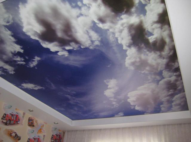 Printed living room ceiling